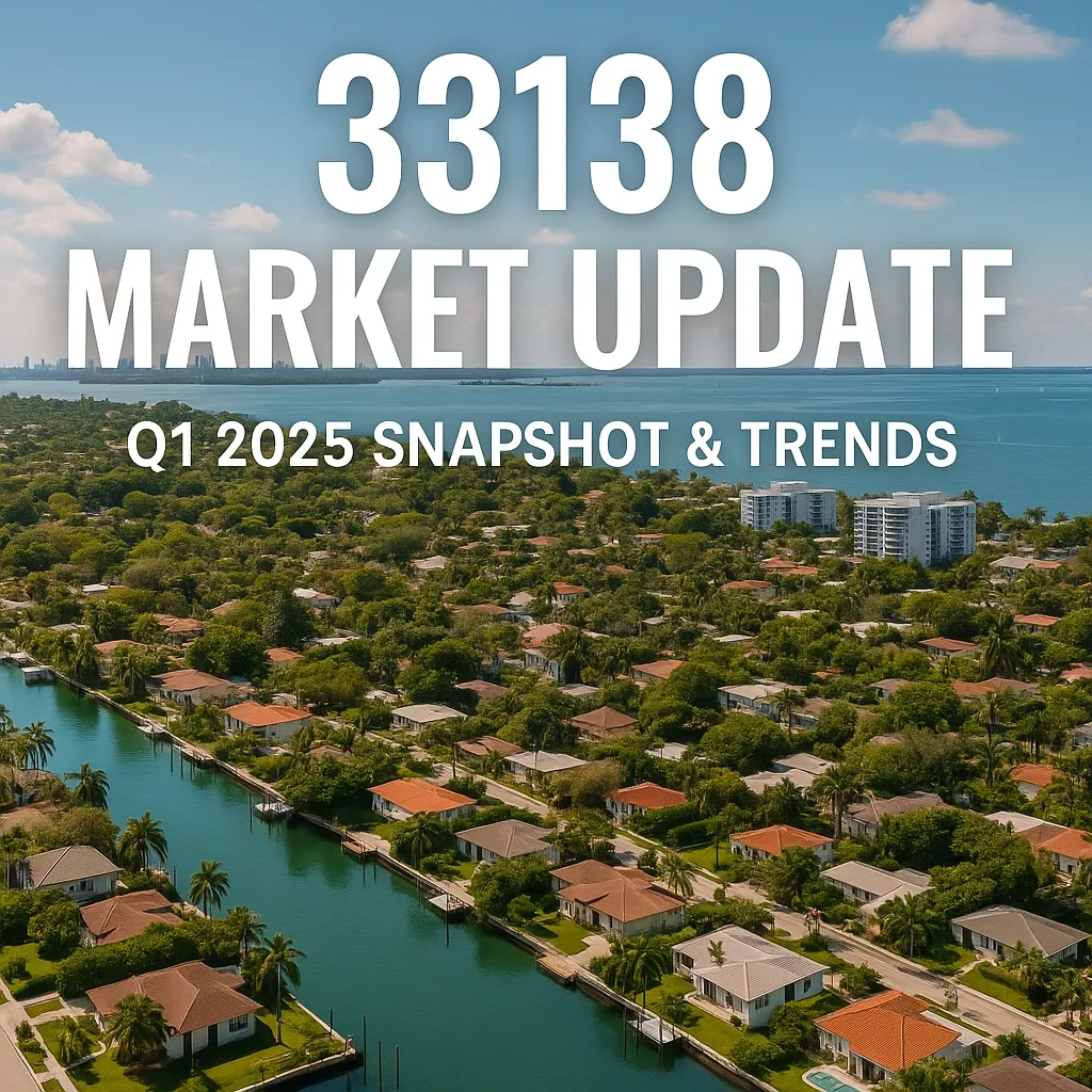 Aerial view of Miami’s Upper Eastside neighborhoods in 33138 in early spring